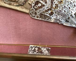 #4 - $150 - Hand fan, with mother of pearl & French paper (slight damage, piece is included).