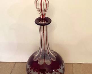 #23 - $40 - Cranberry bohemian decanter