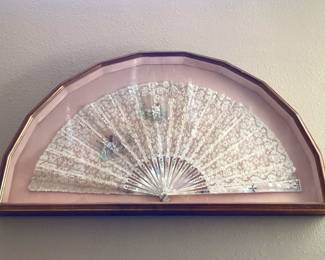 #2 - $200 - Hand fan, with mother of pearl & French lace.