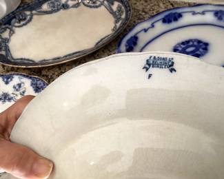 #62 - $140 - Flow blue collection 5 pieces, made in England.