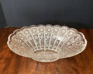 #48 - $80 - Crystal cut dish oval, 12x7x4".
