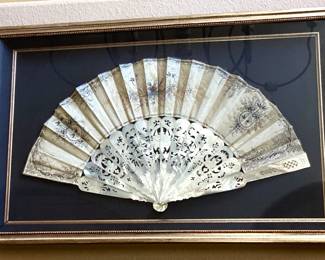 #3 - $250 - Hand fan, with mother of pearl & French fabric.
