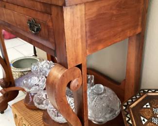 #43 - $800 - American Empire hunting board console, 44x23x46T - handles not original.