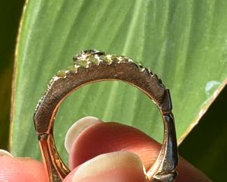 #J21 - $1,450 - ring 14kt gold custom made ring with squarish shape