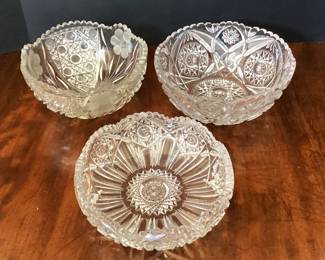 Cut crystal bowls, all priced individually