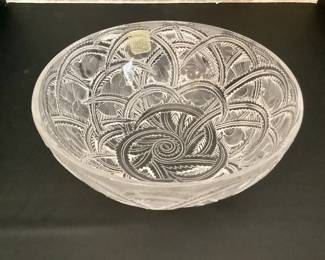 #64 - $180 - Lalique crystal "Pinson" bowl, 9"x 3.5"h.