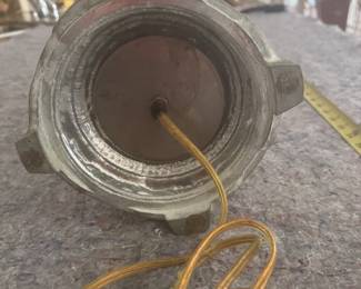 #109 - $60 - Orange Asian porcelain lamp, 12"T.