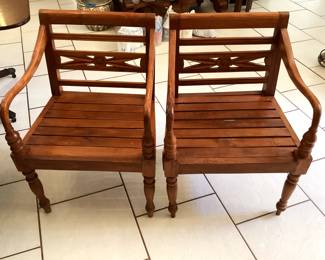 #29 - $220 - Set of plantation style armchairs.