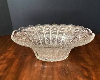 #48 - $80 - Crystal cut dish oval, 12x7x4".