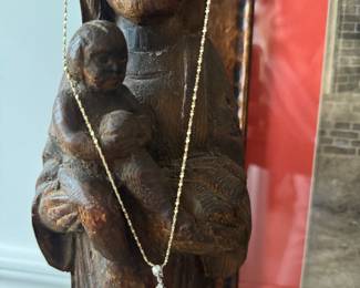 #J70- $230 - 18kt white gold black pearl pendant - 1.6 grams. 1.6 gr.  - #J69 - $140 -14kt gold chain 1.40gr 18"