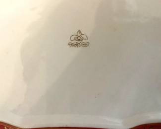 #18 - $150 - Limoges dresser hinged porcelain box, hand painted pink floral.