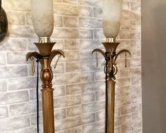 #30 - $300 - Pair of modern torchieres lamps.