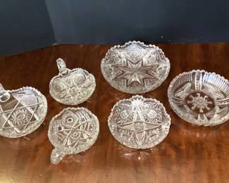 Cut crystal small serving bowls, all priced individually
