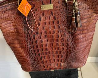 #132 - $90 - Brahmin brown leather bag