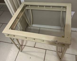 #140 - $150 - White metal end table and coffee table