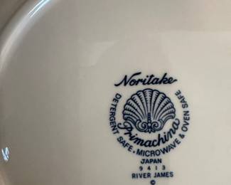 #143 - $140 - Noritake Primachina James River pattern:  12 dinner plates, 12 butter plates, 11 salad plates, 12 saucers, 10 cups