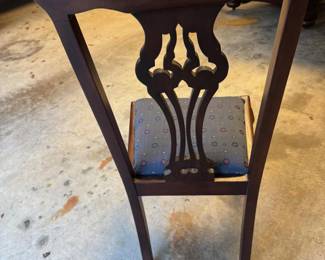 #123 - $600  - Set of 4 Antique Chippendale chairs with padded feet.  for the matching 4.