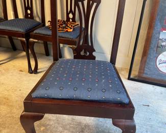 #123 - $600  - Set of 4 Antique Chippendale chairs with padded feet.  for the matching 4.