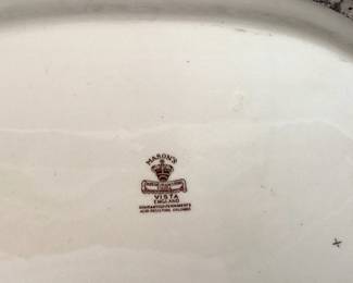 #61 - $140 - Ironstone platter, brown, England- Vista pattern, 19x15".
