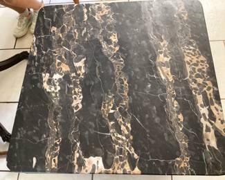#36 - $400 - Empire square coffee table, dark grey marble on casters.