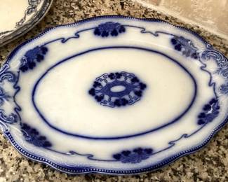 #62 - $140 - Flow blue collection 5 pieces, made in England.