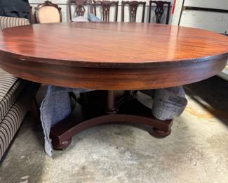 #122 - $1000 - American Empire round table with 2 leaves, 60".