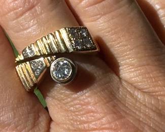 #J21 - $1,450 - ring 14kt gold custom made ring with squarish shape