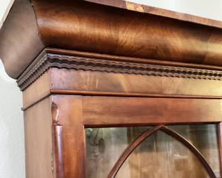 #26 - $850 - 19th century American secretary with drop front - veneer loss on top apron.