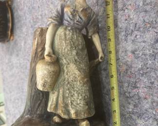 #114 - $74 - Austrian glazed figure of woman with water jug, 14"T.