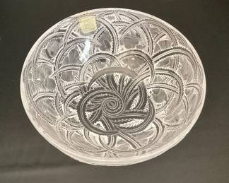 #64 - $180 - Lalique crystal "Pinson" bowl, 9"x 3.5"h.