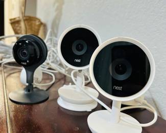 Several Nest Home Security Cameras..