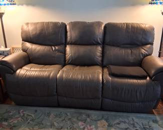 La-Z-Boy chocolate brown leather couch (reclines on both ends). Great condition