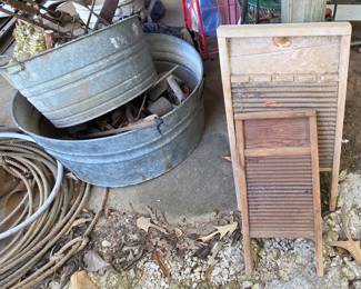 Wash boards
Galvanized metal tubs