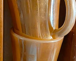 Peach lustre fire king mugs
