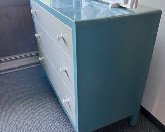 Vintage Metal teal/green & beige dresser