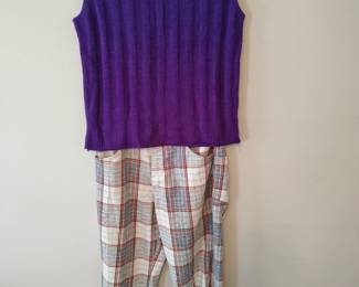 Vintage men's sweater and bell bottoms.