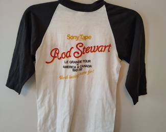 Original rod stewart tour baseball vintage band shirt.