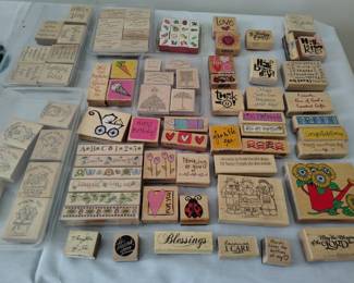 Lots of crafting including hundreds of rubber stamps like these.