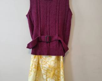 Vintage sweater and sun dress.