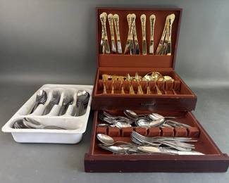 Lot 41 – Gold Tone Ornate Flatware & Westbond Silverware