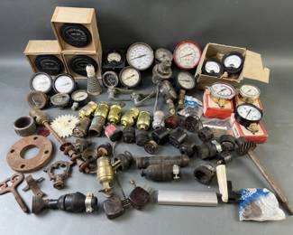 Lot 57 – Vintage Plugs, Gauges, Lightbulb Fixtures & More