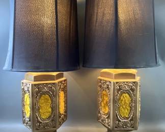 Lot 35 – Pair of 1970s Faux Fur Lamps