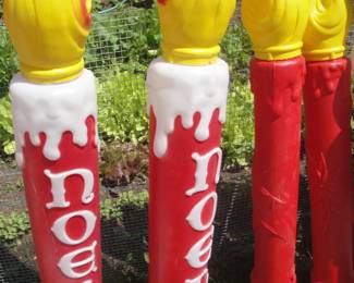 Noel candles $50 pair, red candles $40. pair