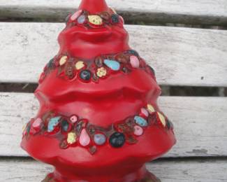 Napco Christmas tree planter / candy holder with original paper label $9.