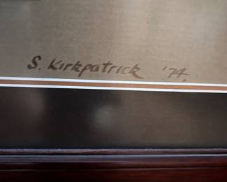 Original Costume Sketch  from "Love's Labours Lost", 1974 Stratford, Ont. by S. Kirkpatrick. Gallery framed art.