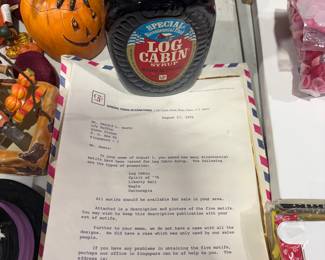Log Cabin Bicentennial set with authentic letter dated 1976
