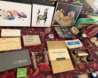 Misc vintage dental tools, art