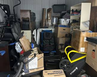 Packed 10’x20’ Storage Unit Full of Workout Equipment, Household Items, Tools, Brand New & Vintage Furniture