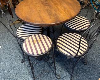 Antique ice cream parlor set
