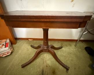 Mahogany library table half open